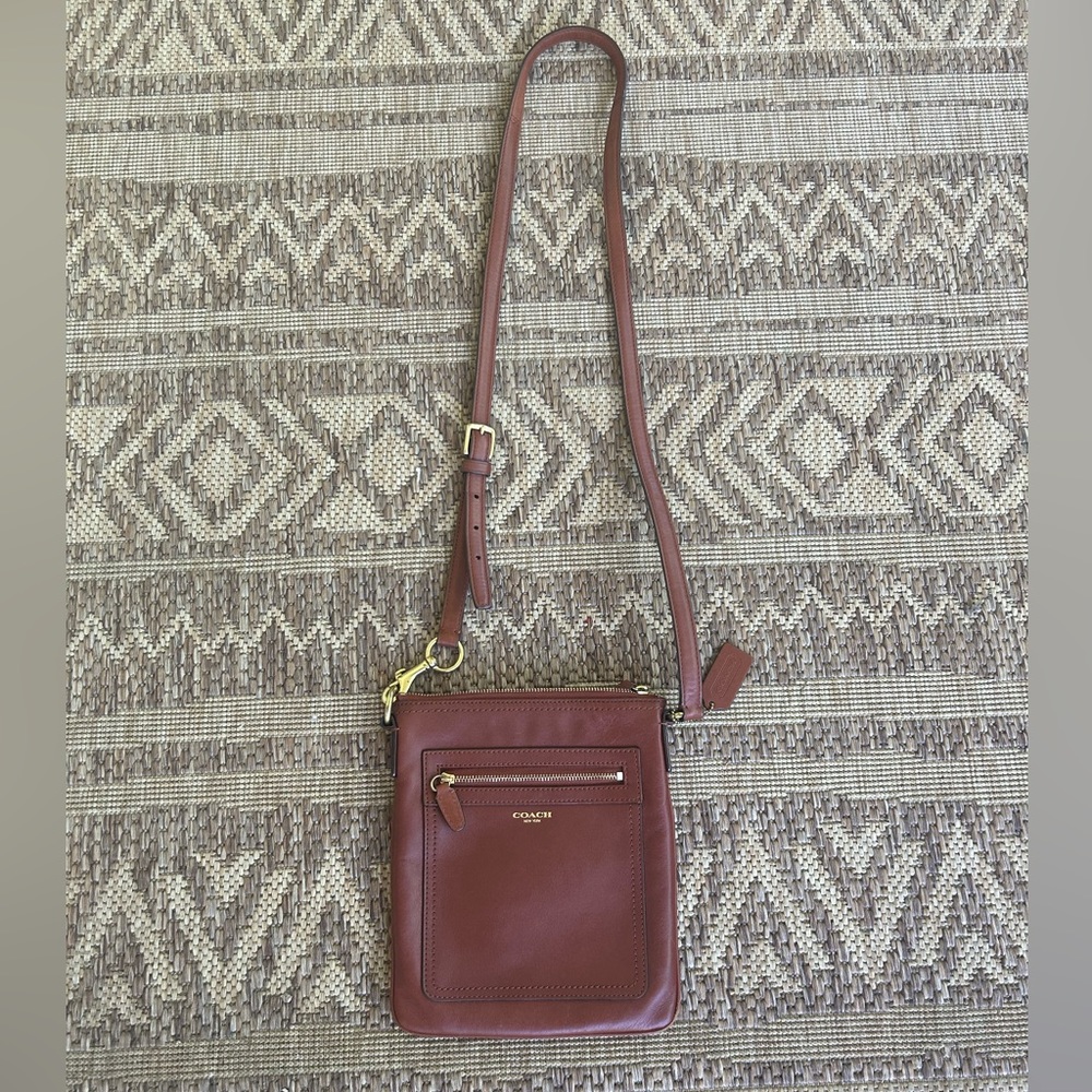 Coach Brown Leather Crossbody Messenger Bag